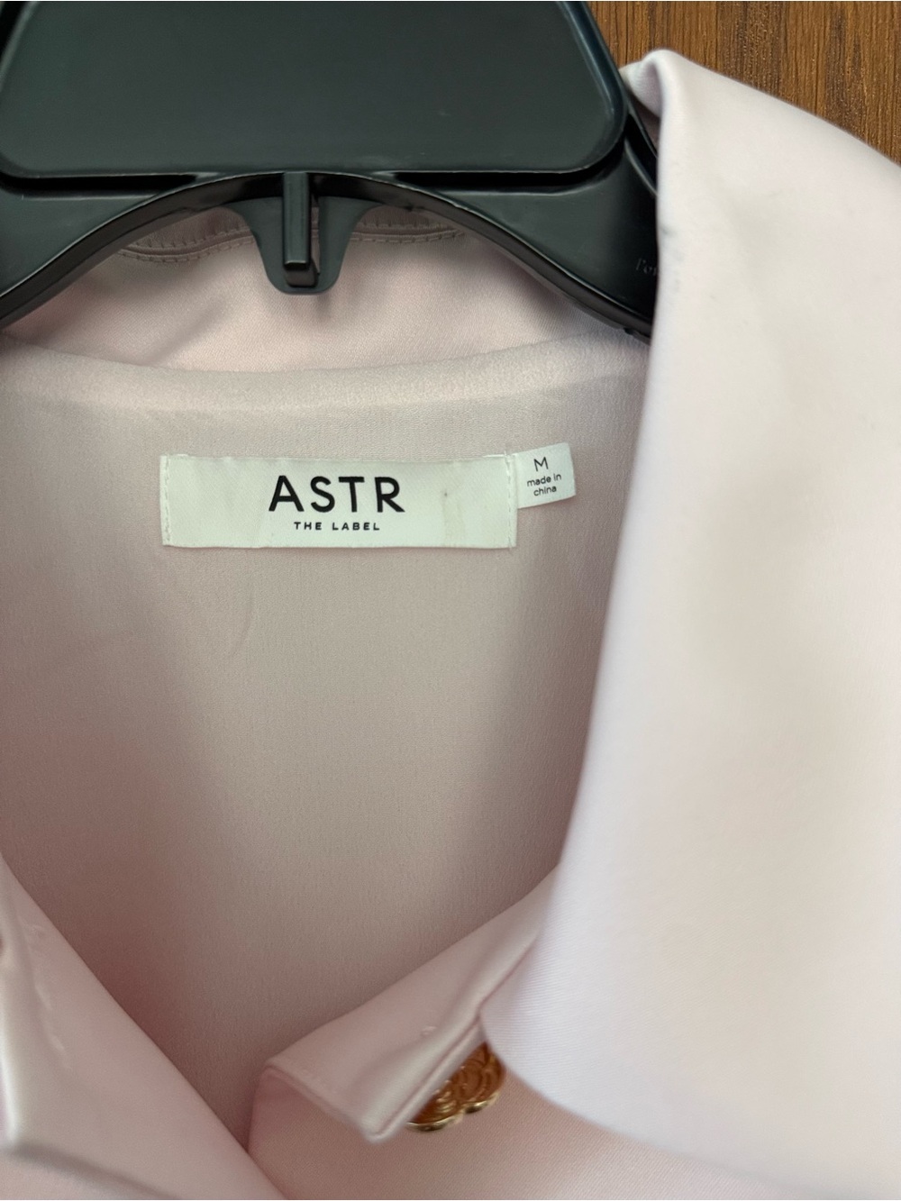 Astr Girls Pale Pink Sleeveless Peplum Dress with Gold Buttons - Picture 3 of 6